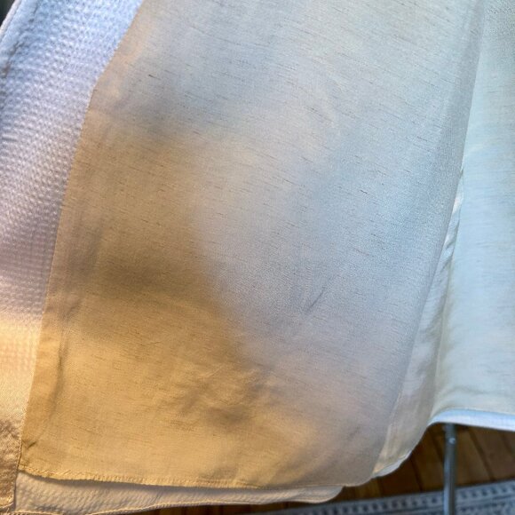 Theory Ivory Hammered Satin Wrap Jacket Blouse Top Long Sleeved Womens Sz P (XS) - Picture 9 of 11